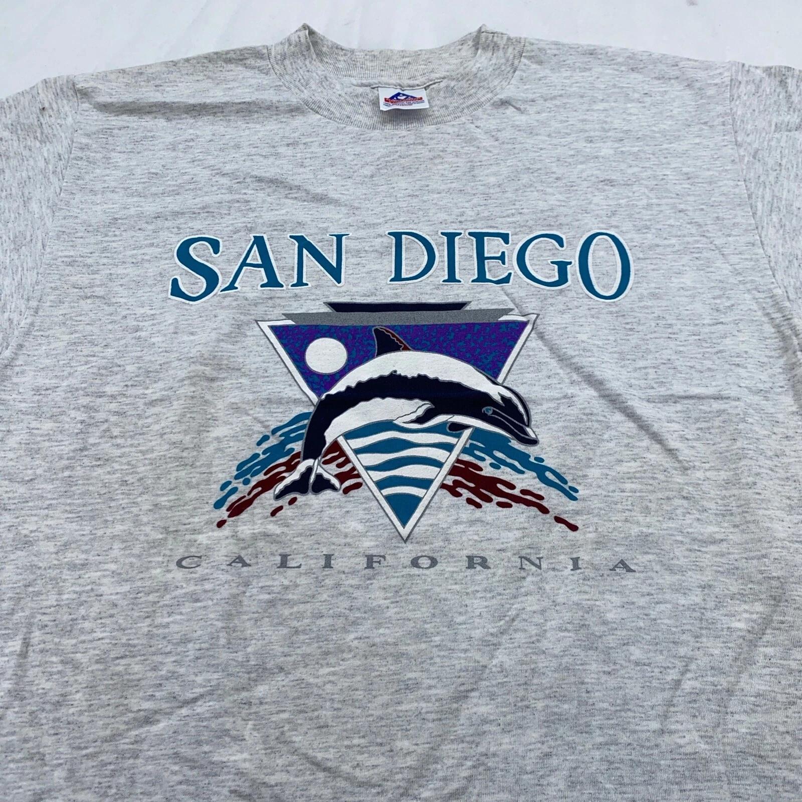 vintage 90s SAN DIEGO CALIFORNIA DOLPHIN T-Shirt MEDIUM beach surf nature S