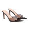 YX Women's 2026 Summer Transparent High Heel Slides - Stiletto Pointed Open Toe with Single Strap