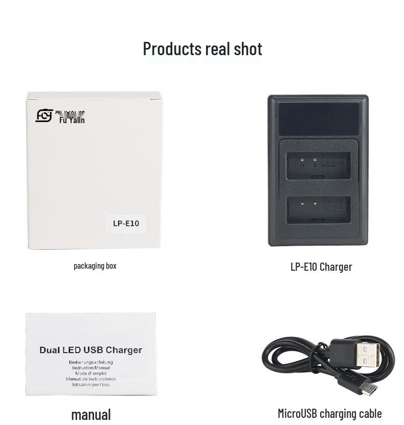 Dual Charger for Canon DSLR: Compatible with EOS 1300D, 1100D, 1200D, 1500D