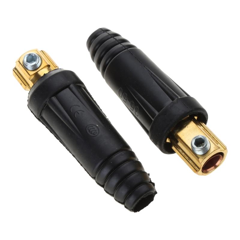 2ks svařovací kabel, pár rychlospojek 200Amp-300Amp (#4-#1) 35-50 SQMM pro příslušenství svářeček