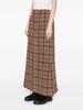 Ready Stock Red Plaid High-Waisted Woolen Skirt with Slit - Retro French Style for Autumn/Winter