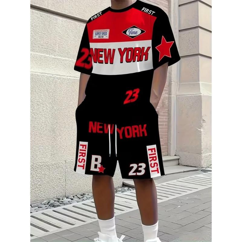 Simple Comfortable Suit Men's Print Fashion Sport Wear Men’s