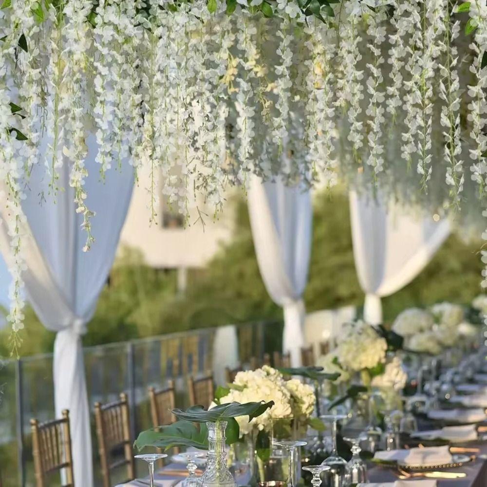 Hanging Simulation Wisteria Flowers 10 Branches Fake Silk Flower Vine Wall Decor