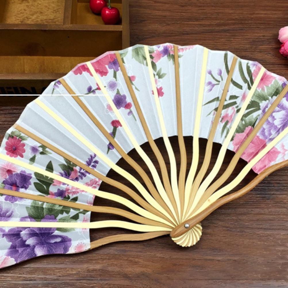 Vintage Faltfächer Seide Bambus Damen Handfächer mit Quasten zur Wanddekoration Hochzeit
