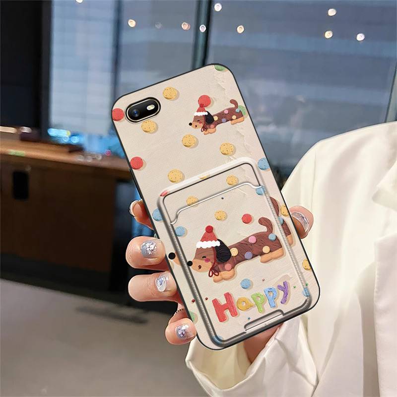 TPU Card sleeve Phone Case For OPPO A1K Card slot Silicone Fashion Design Anti-knock Graffiti protective Durable Cartoon
