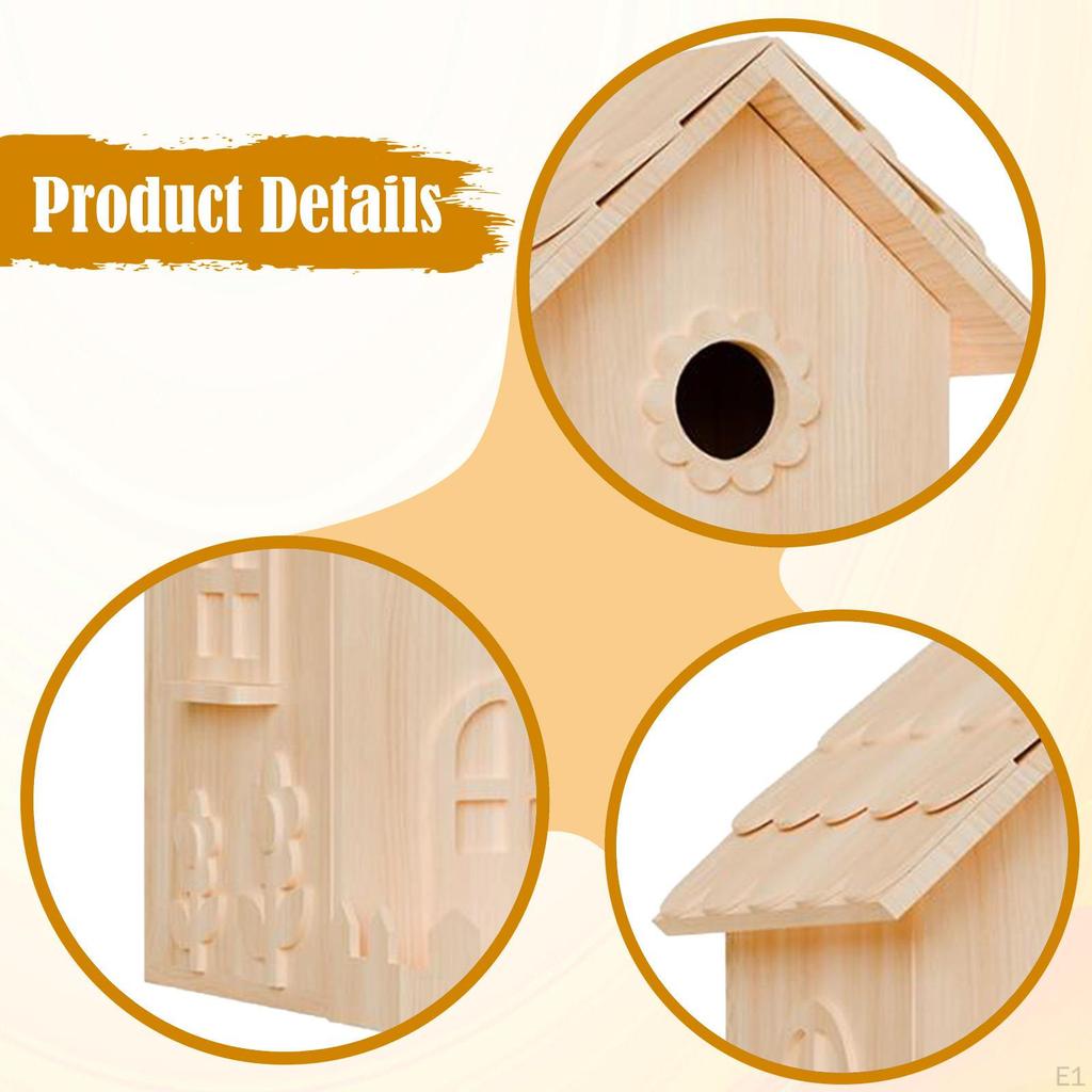 DIY Bird House Kit Woodworking Crafts Shelter Woodcraft Building Projects for Indoor Outdoor