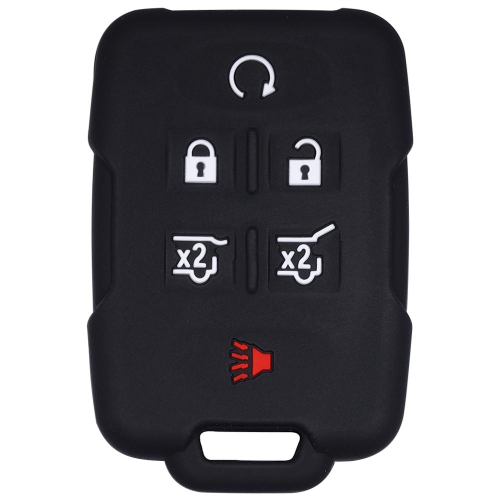 Key Fob Shell Silicone Cover Protective Case for Chevrolet Chevy Suburban Tahoe GMC Yukon Keyless Entry Remote 6 Button