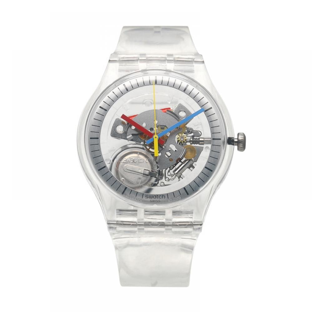 Swatch So29k100 Klar Durchsichtig New Gent Herrenuhr aus Urethan