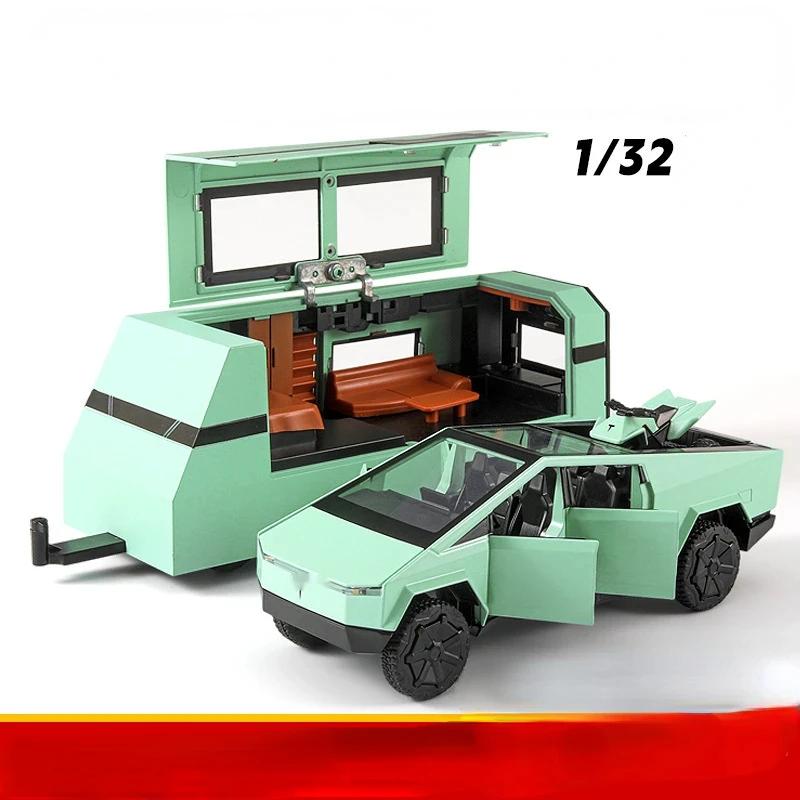 VKYA1 1/32 Tesla Cybertruck Modell 3 Modell S Modell X Modell Y Spielzeugauto Diecast Metall Off Road Sammlung Rückzieher Sound Licht Geschenk Junge