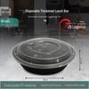 Disposable Round Takeout Containers with Lids, 1500ml, 90 Sets