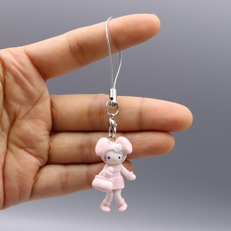 kawaii Hello Kitty Toy Pendant Cute Cat Phone Case Decorative Necklace Pendant Kawaii Women Accessories Festival Gifts