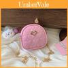 Spring Embroidered Heart Kids Shoulder Bag With Chain For Girls And Boys