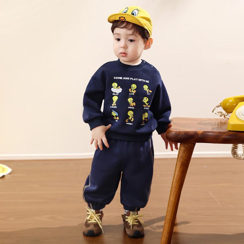 LUSON Little O Dad Boys  Puppy Embroidered Sweatshirt Set 73