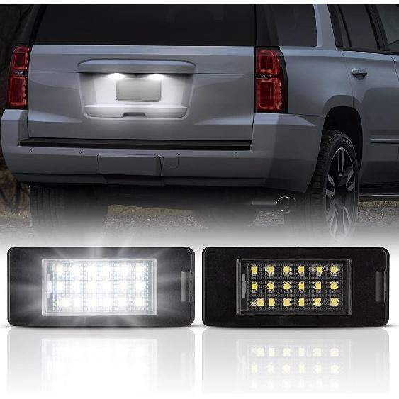 Gempro LED License Plate Lights Rear Bumper Tag Lamp Assembly For 2007-2014 Chevy Suburban Tahoe GMC Yukon C-Adillac Escalade ESV, 6000K White 2PCS