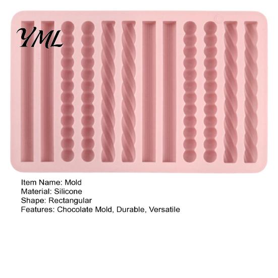Small Batch Snack Making Pan Silicone Chocolate Rod Mold, 12 Cavity Non-stick Baking Tray, Heat Resistant Easy Release Dessert Mold Flexible Strip for