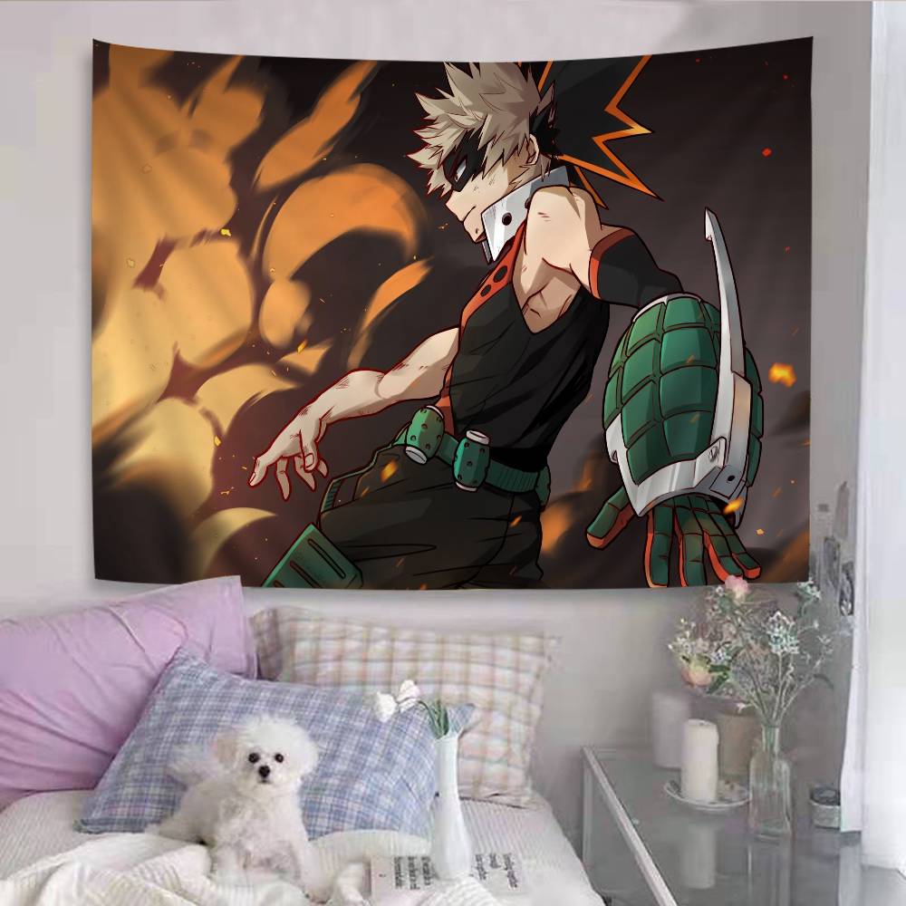 My Hero Academia Bakugou Katsuki Printed Large Wall Tapestry Indian Buddha Wall Decoration Witchcraft Bohemian Wall Art Decor