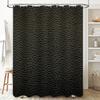 Black Shower Curtain Waterproof with 3D Effect Texture Bathroom Decorative Shower Panels for Home Use