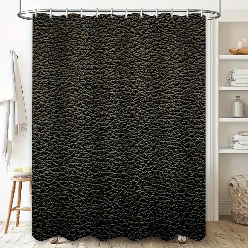 Black Shower Curtain Waterproof with 3D Effect Texture Bathroom Decorative Shower Panels for Home Use