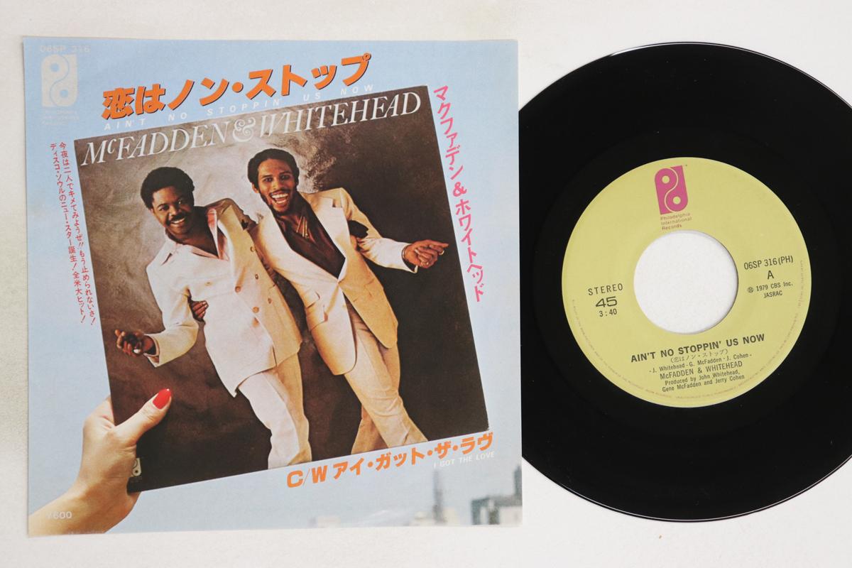 

7inch Record MCFADDEN WHITEHEAD Aint No Stoppin Us Now I Got Th 06SP316 PHILADELPHIA IN 197 Japan SoulFunk Used