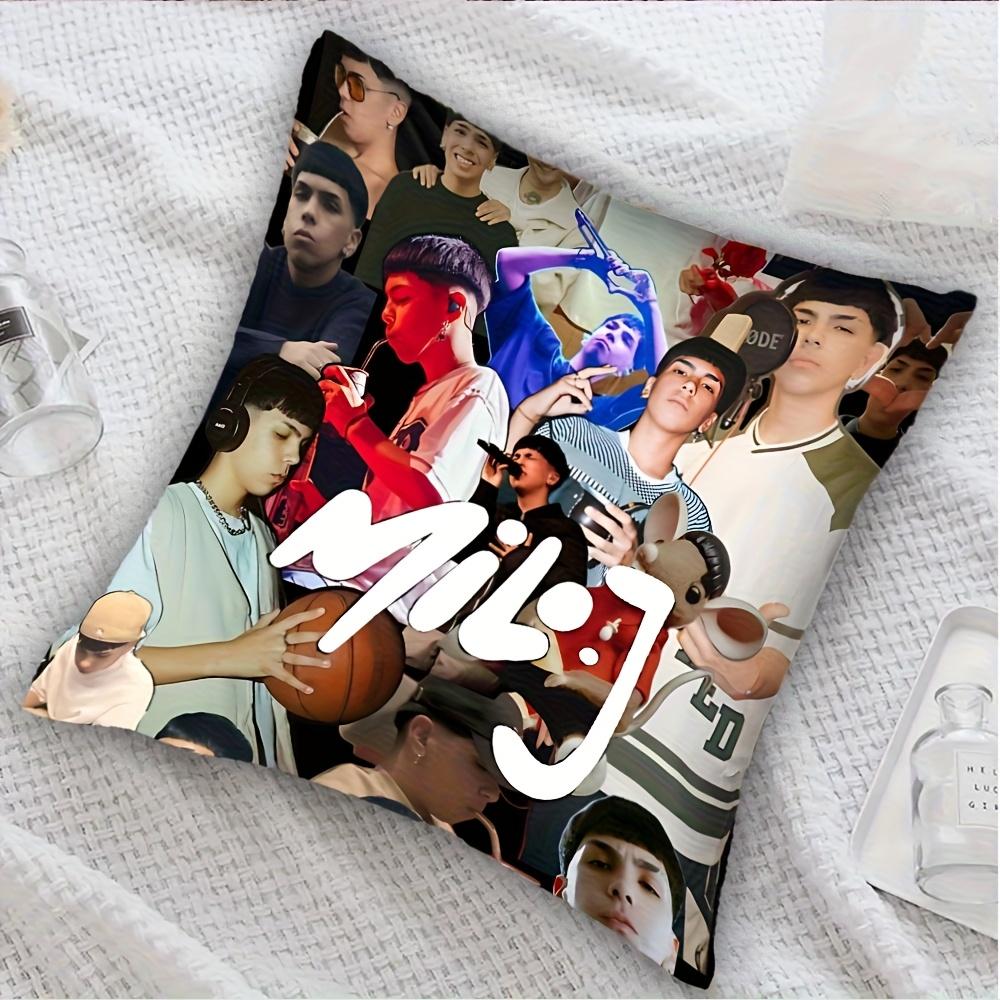 1Pc Milo J Collage Pillow Cover, 2D Double-Sided Polyester Cushion Case, Latin Music Fan Decor Pillowcase, Gift For Milo J Fans