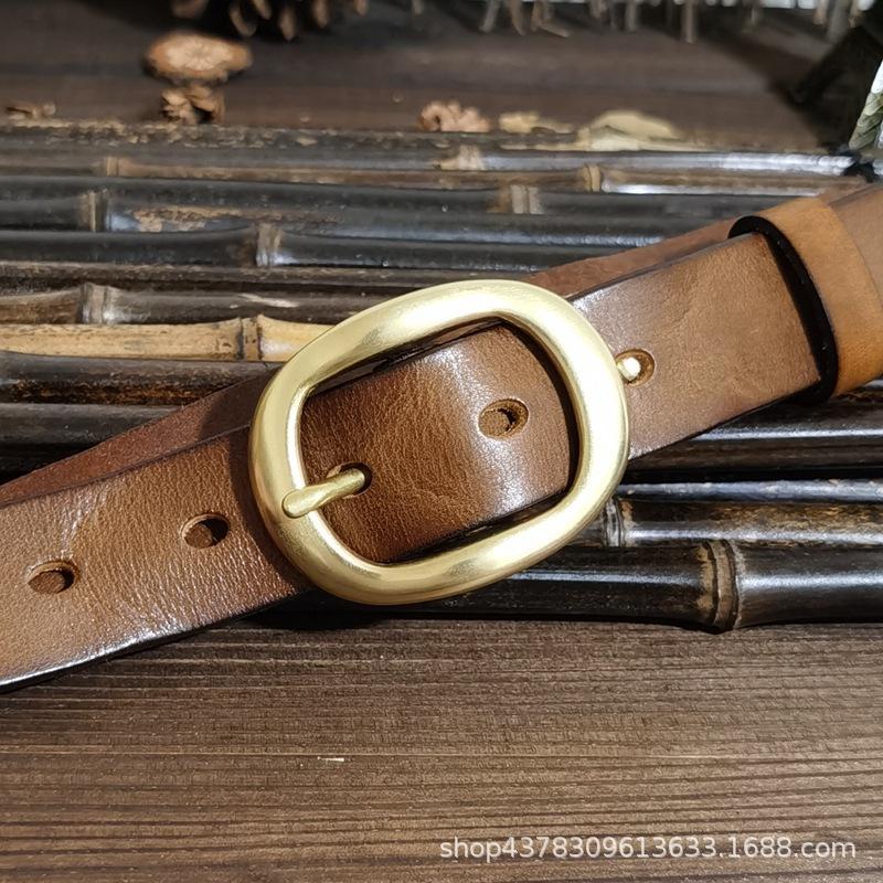 

2,8 см ретро плиссированный модный ремень с медной пряжкой женский из натуральной кожи из натуральной коровьей кожи универсальный джинсовый ремень 115cm