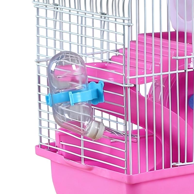 Pet Small Animal Hamster Villa Cage Clear DIY Toy Rabbits Villa Platform with Water Bottle Rodents Toy Cage Mount