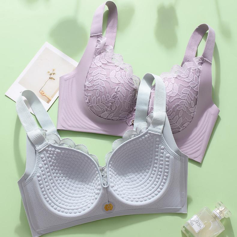 Soft Support Bra for Women Gathering Seamless Bra for Women No Steel Ring Lace Bra for Women