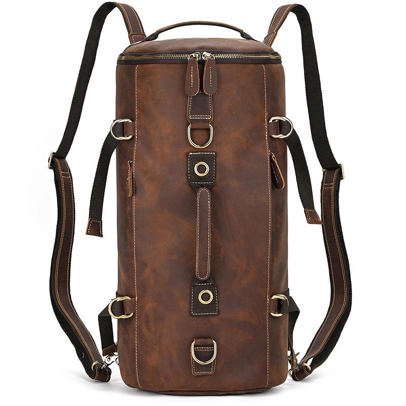 Vintage Crazy Horse Leder Rucksack für Damen und Herren - Echte Leder Reise- und Schultasche