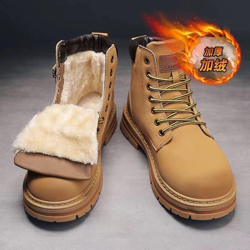 Pánské zimní vysoké boty Martin British tooling rhubarb boty pánské zesílené bavlněné boty sametové teplé sněhule