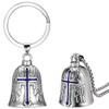 Fashion Red Cross Guardian Angel Wings Motorcycle Keychain Men Biker Rider Exorcist Keychain Amulet Lucky Amulet Accessory Gift