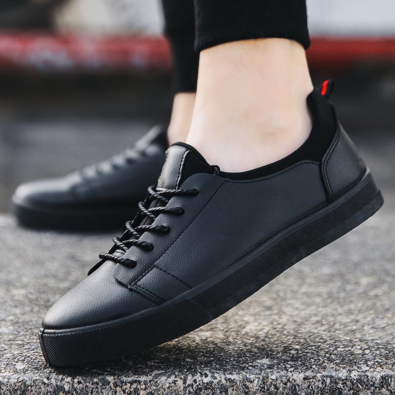 

Men s Korean Style Breathable Sneakers - Versatile, Trendy, Casual Leather Running Shoes for Spring & Summer 39 чорний