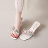 Fashion Woman Slippers Sexy Clear Sandals Heeled Open Toe Shoes for Women Unique Wholesale Chic and Elegant Cheap Liquidation 39 Slides
