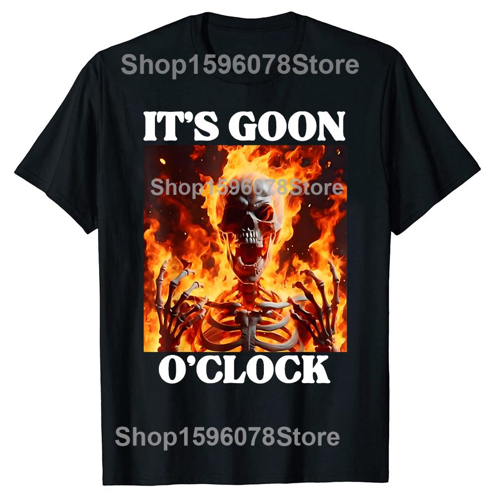 Professioneller Gooner Offensiv Lustig Skelett Meme T-Shirts Goon Sexueller Witz Party Übergroße Baumwoll-T-Shirts Unisex Hip-Hop Tees