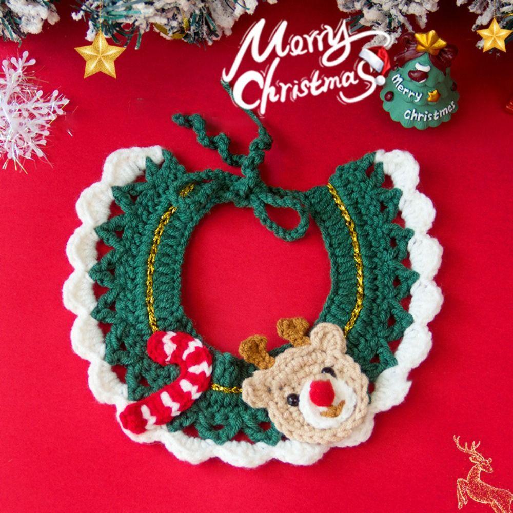 Cartoon Cat Necklace Hand-knitted Puppy Neck Strap Cute Pet Collar  Pet