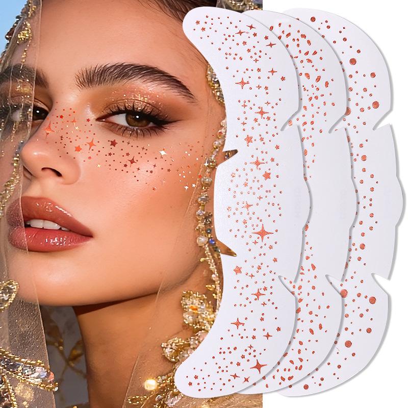 Heart Shape Sparkle Waterproof Face Tattoos - Temporary Laser Freckle Stickers