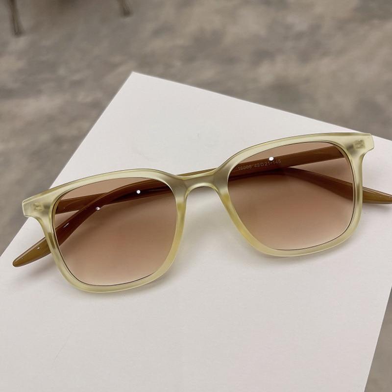 Mode Retro Einfache Quadratische Sonnenbrille Sommer UV400 Shades Sonnenbrille Frauen Männer Tawny Objektiv Vintage Luxus Design Brillen