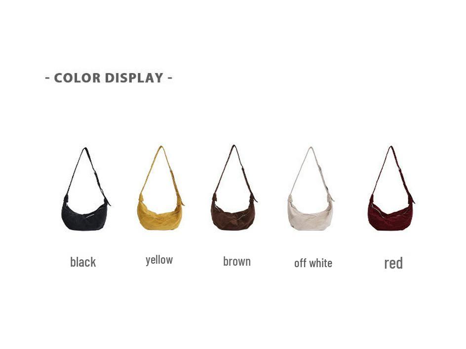 Vintage zamszowa torba Croissant 2025: Stylowa, Wszechstronna Torba na Ramię o Dużej Pojemności