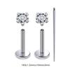 3 PCS ASTM-F136 G23 Titanium Steel Labret Lip Piercing Men Women Round CZ Crystal Ear Cartilage Helix Piercings 6/8/10MM