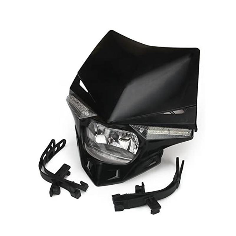 Motorcycle LED Headlight Head Light Headlamp Universal For KX KXF CR CRF Dirt Bike Enduro Supermoto Bike LED Head Lamp 12V 35W