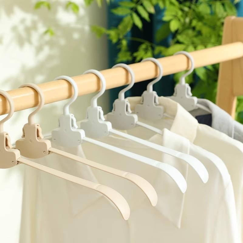 Folding Clothes Hanger With Multifunction Storage For Home And Travel Use