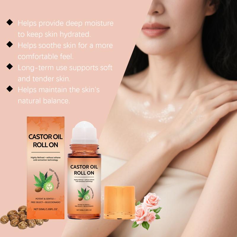 Castor Oil Moisturizing Roll On Stick Deep Nourishing Balm for Dry Skin Gentle Portable Skincare for Travel