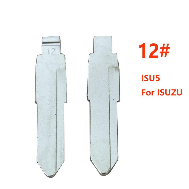 

10Pcs KD Car Key Blade 12# ISU5 Uncut Blank Flip Folding Car Key Blade JMD VVDI KEYDIY for ISUZU KD Replacement B12