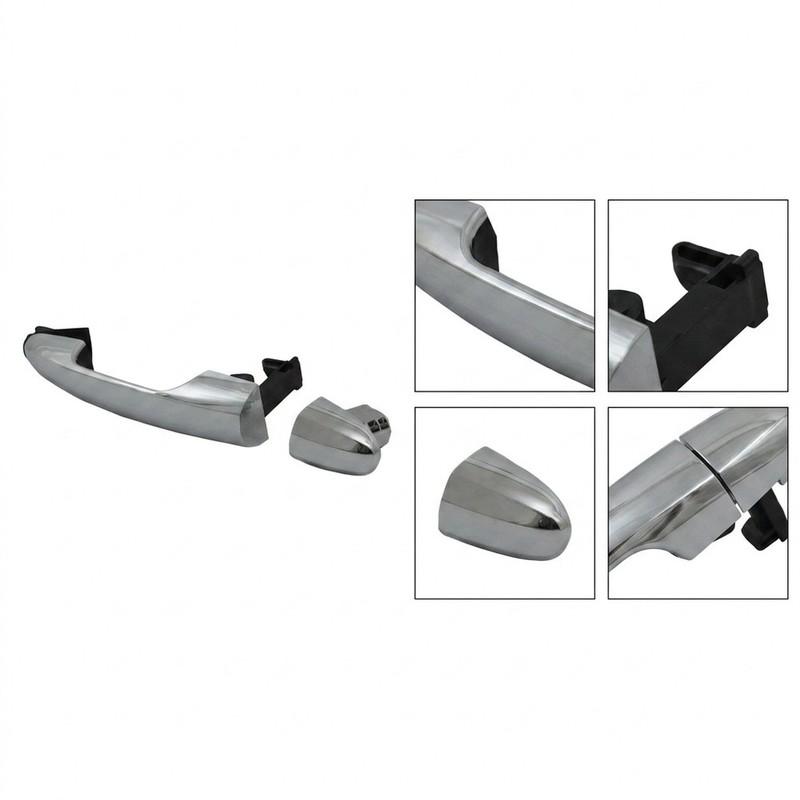Front Right Exterior Door Handle for Fiat 500L 2014 2015 2016 2017 Chrome Finish Compatible with Original Equipment