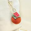 Handmade Crochet Fruit Keychain: Persimmon & Apple Pendant Souvenir Gift