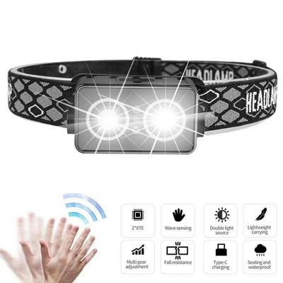 Mini recarregável poderoso sensor farol usb cabeça lanterna tocha faróis led cabeça luz de acampamento busca luz