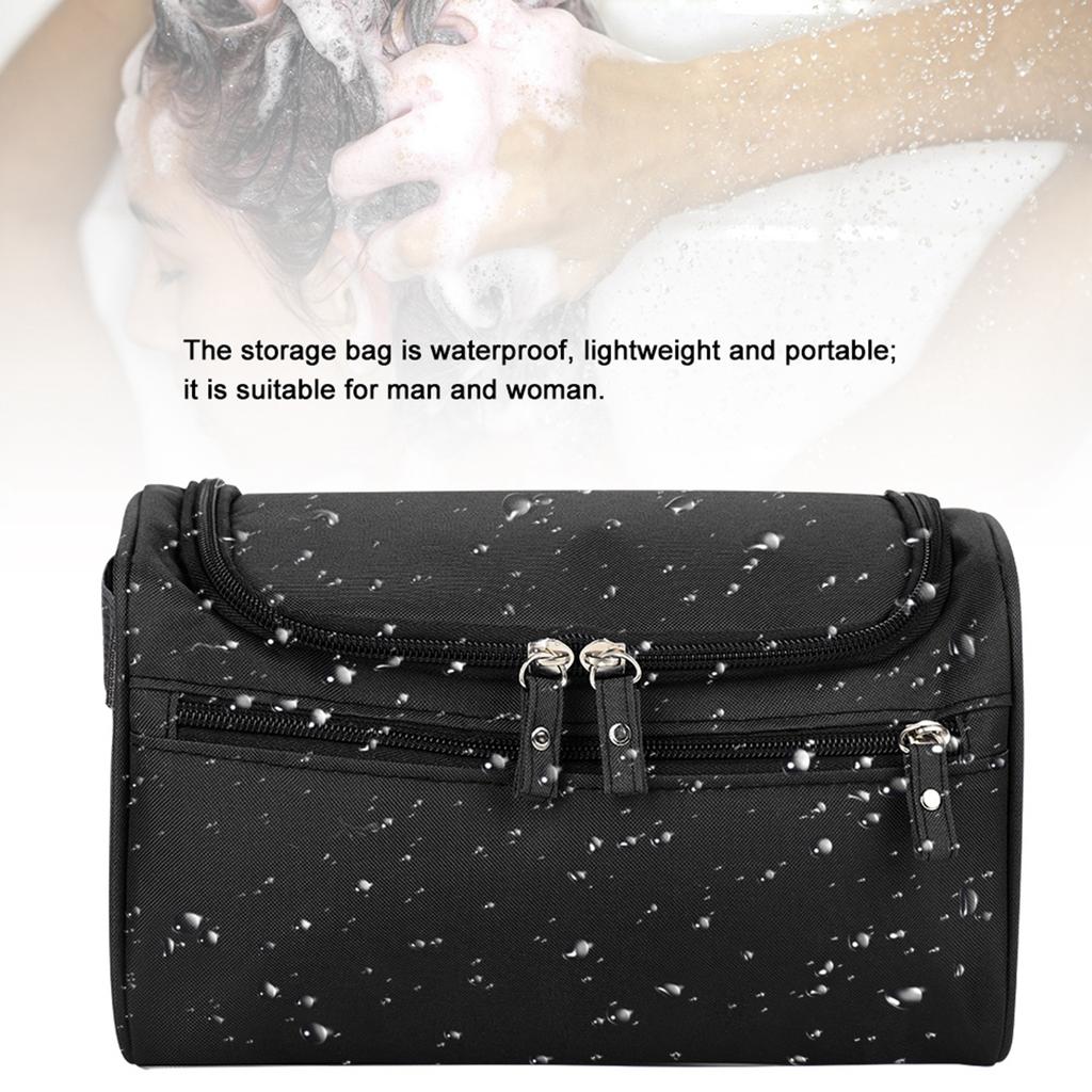 Portable Waterproof Shampoo Shaver Wash Storage Bag Man Woman Travel(Black)