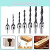 High Carbon Steel 7 Pcs Wood Chamfer Countersink Drill Bit Set For Accurate Woodworking