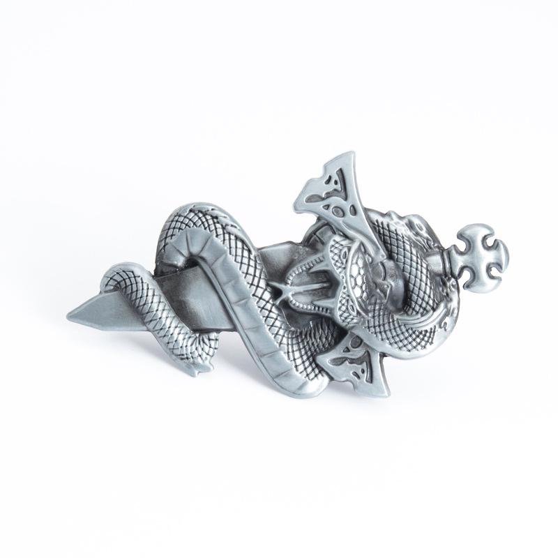 Viper Knight Sword Alloy Belt Buckle - Trendy, Smooth, Fashionable Plate Accessory