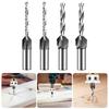 4 Piece 4 Flute Twist Countersink Drill Bits 1/4" Hexagonal Shank Set with Adjustable Depth Stop for Wood Plastic Drill
