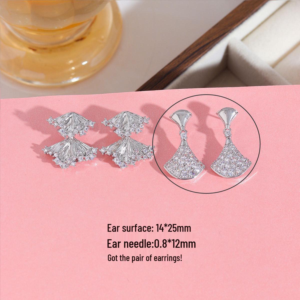Elegant Fan-Shaped Gold Plated Bowknot Stud Earrings for Women Real Gold Plated, Long-lasting Color